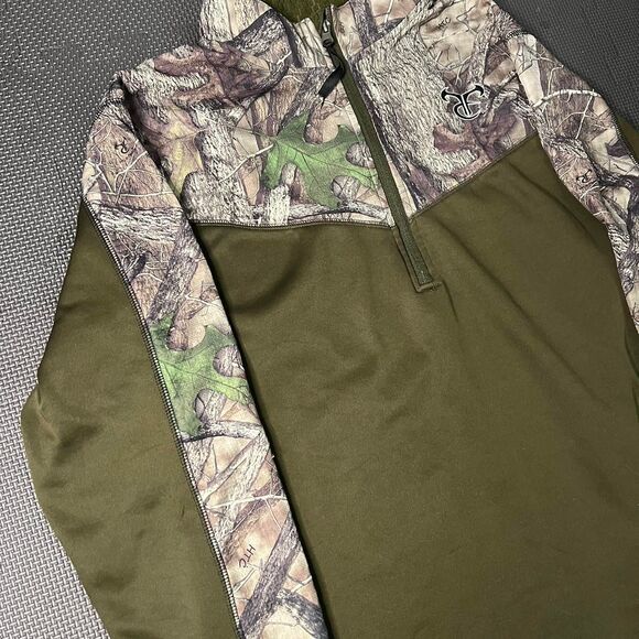 Medium Truetimber Green Camo 1/4 Zip Sweatshirt 100% Polyester - Picture 3 of 8